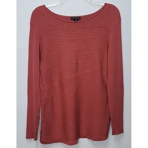 Metaphor Boat Neckline Sweater XL Rust Pullover Preppy Minimalist Sweater Office